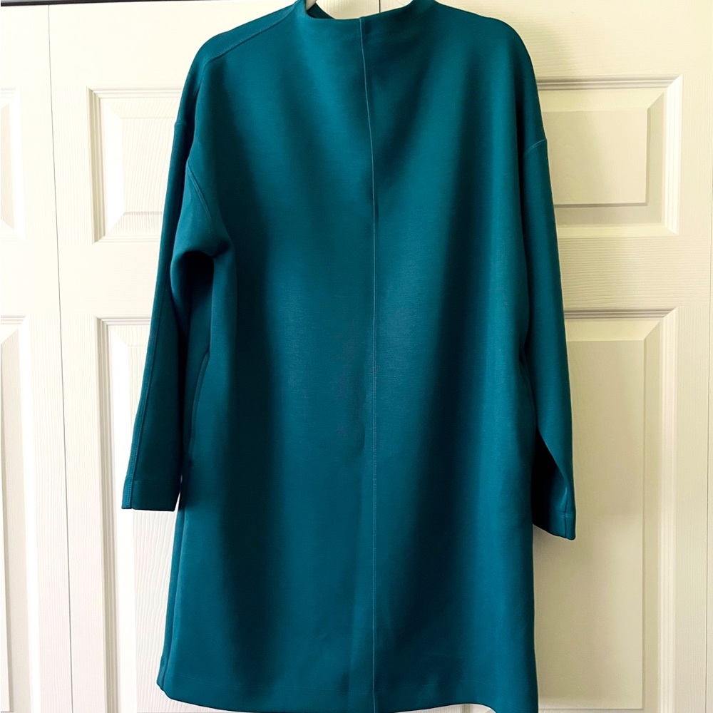 Prologue Teal Dress Long Sleeve Funnel Neckline Size L